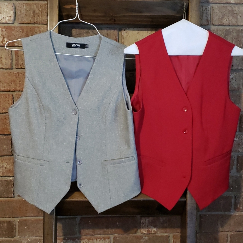 2 Vest Bundle: classy Red & Grey vests. Size M or even S